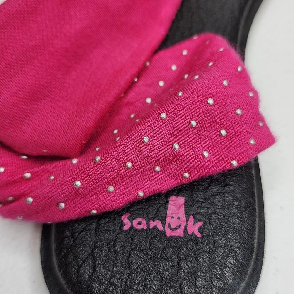 Sanuk Yoga Sling 2 Pink With Silver Polkadots Size 10 - Picture 6 of 7